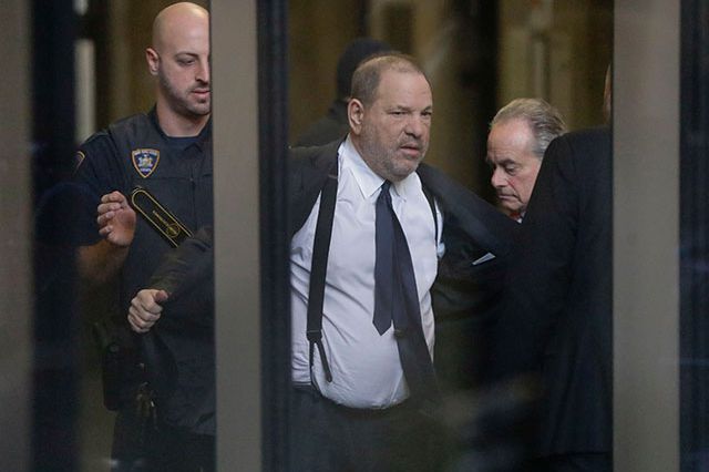 Harvey Weinstein going through security at Manhattan criminal court on December 20, 2018